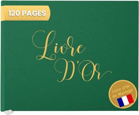 Bruiloft gastenboek – 120 pagina's hoogwaardig papier, dik papier, drukt niet met gouden titel, ideaal voor bruiloften, verjaardagen, gastenboek doop