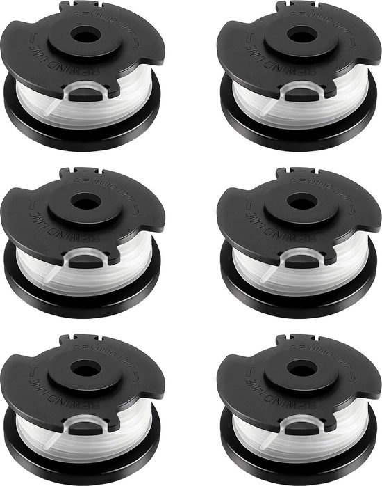 BTRONSN 6 stuks nylon reservespoel grastrimmer, Ø 1,6 mm lengte 4,9 m, voor Einhell accu-grastrimmer GE-CT 18/28 Li en GE-CT 18/28 Li TC, TLE-03 draadspoel (6 spoen) van BTRONSN