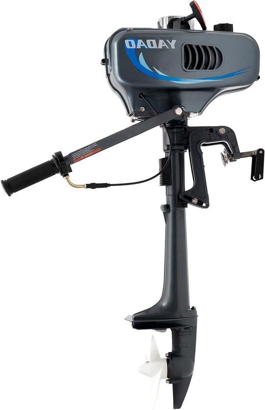 Buitenboordmotor 3.5 pk - Benzinemotor Rubberboot - Varen op Water - Lichtgewicht Aluminium - 49 cc - Zwart