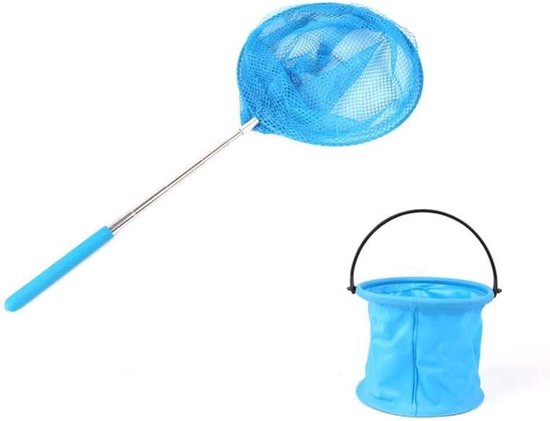 Butterfly Net for Children, Butterfly Net, Telescopic Net, Butterfly Net, Fishing Net, with Foldable Bucket for Catching Insects, Fishing Play van Merkloos