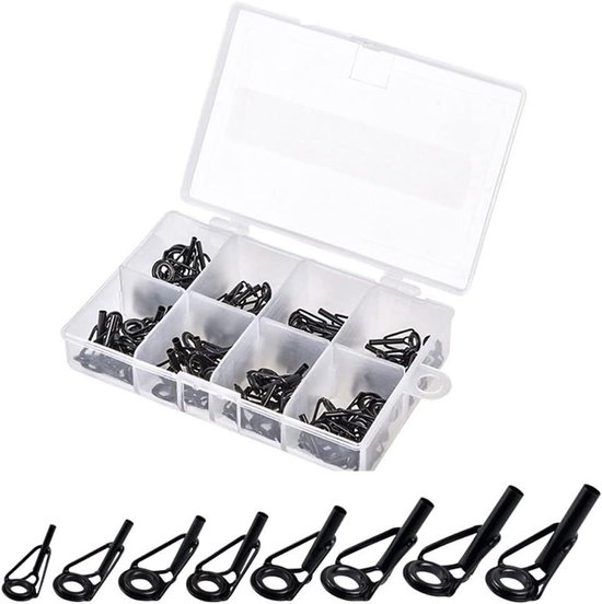 ByShane - Hengel reparatieset: 40 stuks keramische ringen van roestvrij staal in 8 maten voor hengel tip reparatie