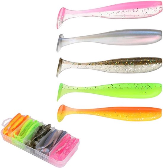 ByShane - Paddle Tail Visserij kunstaas 50 stuks - zachte plastic swimbait - jerk aas lokken voor forel, snoekbaarzen en baarsvangst van Merkloos