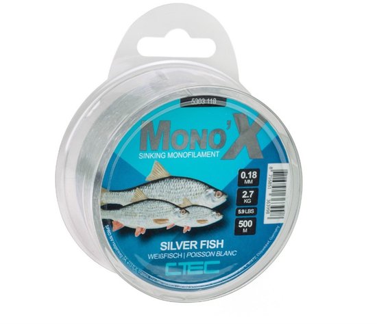 C-TEC Mono'x Silver Fish 0.16mm 2.5kg - 500m vislijn van Merkloos