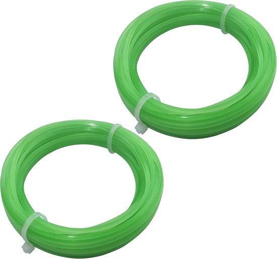 - C49964 - Set van 2 vierkante vervangende draadspoelen 1,3 mm x 10 m voor grasmaaier/trimmer - touw/spoel voor bosmaaier - nylon koord - kunststof - groene kleur