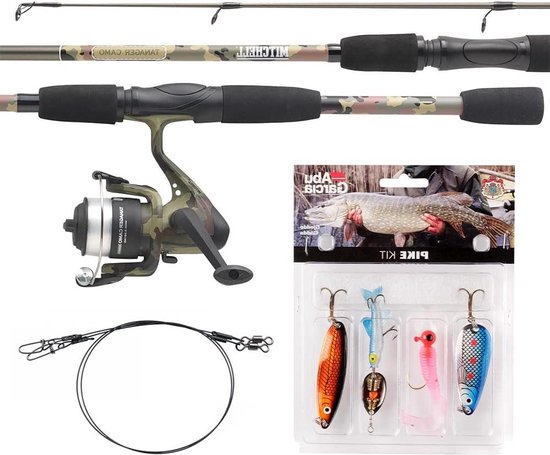 Camo 240 Medium spinhengels en rollen combo set - forel-trout-perch-baars 242 m 10/30 g medium hengelcombo van Merkloos