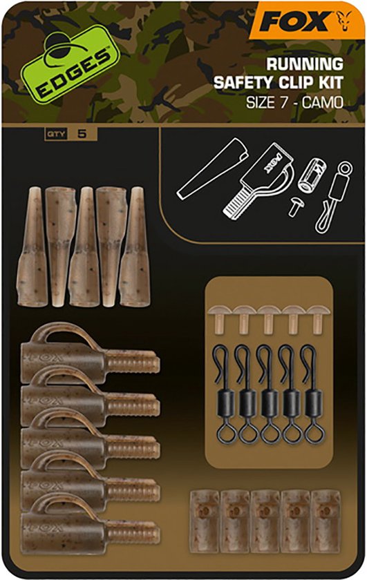 Camo Running Safety Clip Kit X5 Edges Fox van CAM