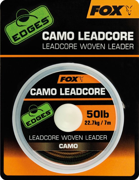 Camo Woven Leadcore Leader - 50LB Camotex Edges Fox van CAM