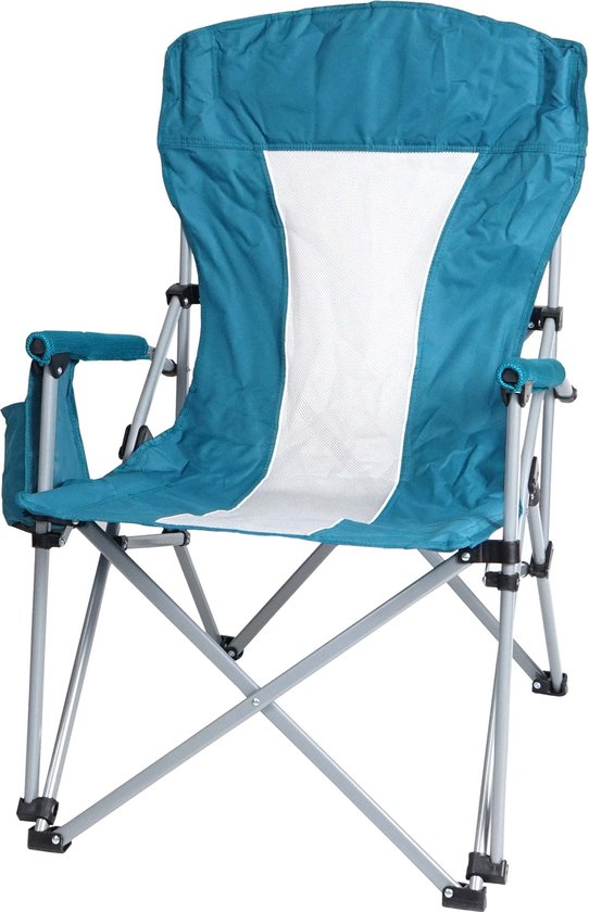 Campingstoel MCW-L50, klapstoel visstoel regisseursstoel, afwasbare beschermhoes staalstof/textiel ~ turquoise