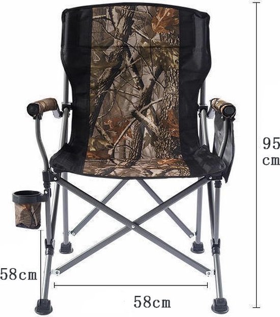 Campingstoel - Strandstoel - Vissersstoel - Visstoel - Rugleuning - Opvouwbare stoel - Camouflage van Merkloos