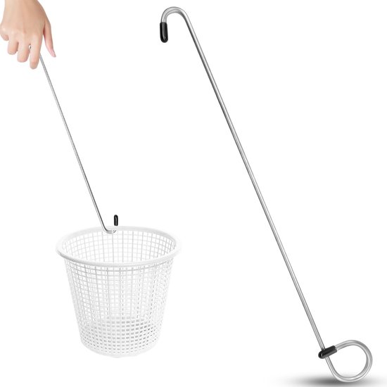 CANIPHA RVS Skimmer Basket Haak - Veilig & Eenvoudig Vervangen van Skimmer Lids