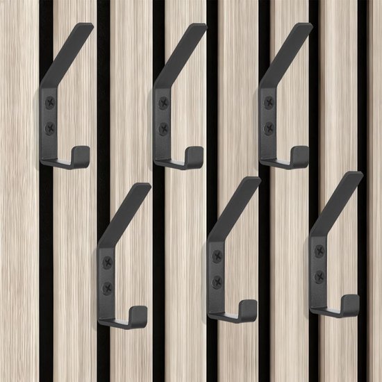 Capell 6-Piece Capel Set in Black Acoustic Panel Accessories Quality Hooks for Acoustic Panels Wall Hooks for Hangers - ShopVlot