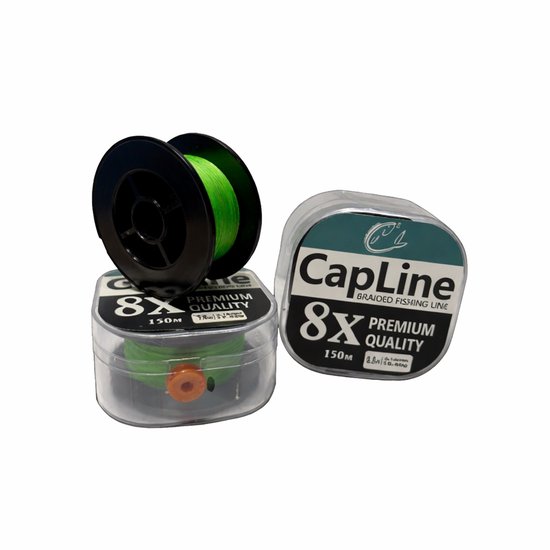 CapLine 8X Gevlochten Vislijn 0,16 mm – 17,5 kg – 150 m – Extra Sterk van Fladen Fishing