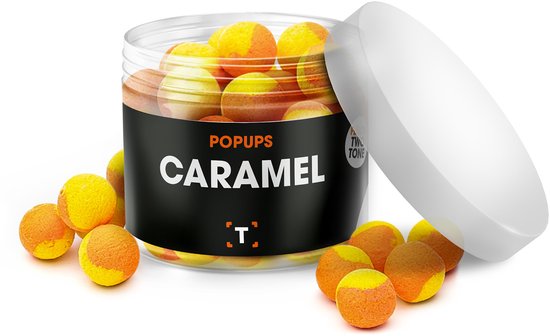 Caramel Pop-ups Oranje/Geel | Aas | Karpervissen | Partikels | Karper Aas | Karper Vissen | Karper Voer | Karper van Merkloos
