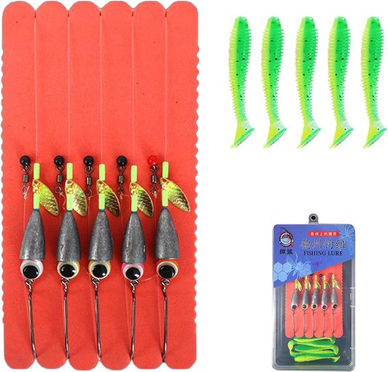 Carp Fishing Rig Set, 5 Pcs Fishing Weight Curved Carp Hooks, Fishing Equipment with Tackle Box, Carp Accessories for - ShopVlot
