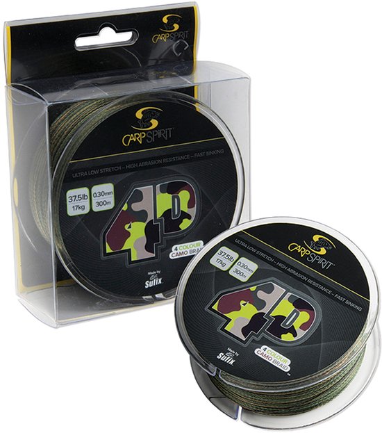 Carp Spirit 4-D Camo Gevlochten Lijn | 300m 0.35mm Camo van Merkloos