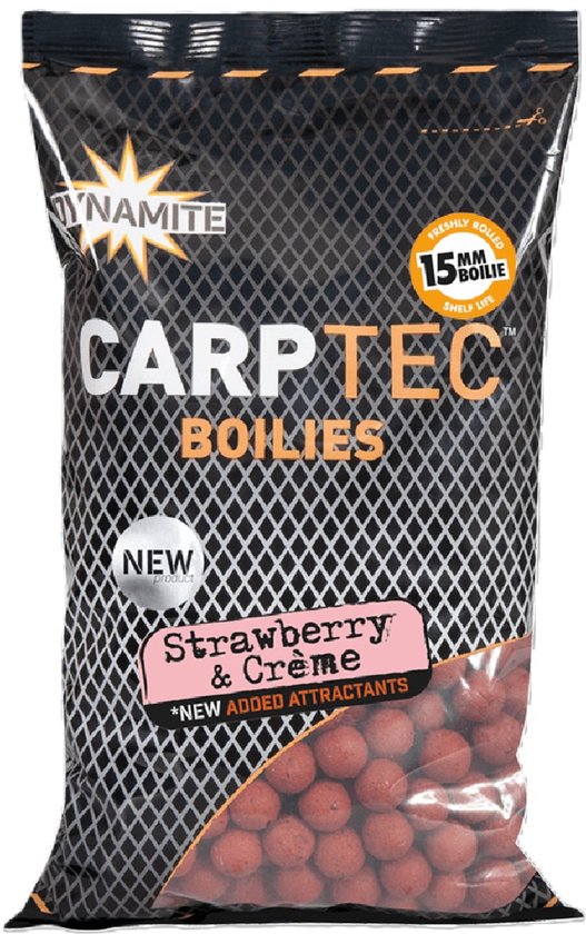 Carp Spirit Carptec Boilies | 1.8kg 15mm Strawberry & Creme