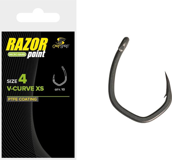 Carp Spirit V-Curve Xs Barbed Haken | 10 Stuks #4 van Merkloos