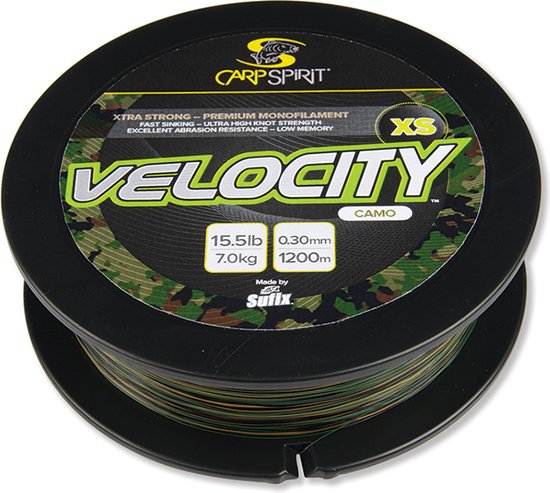 Carp Spirit Velocity XS Camo | 1200m 0.30mm Camo van Carp Spirit
