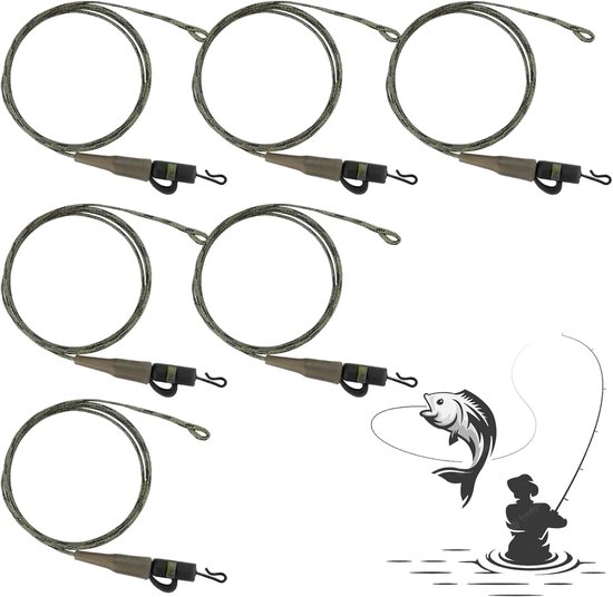 Carp Vissen Inline Rig met Haak en Leader Clips - 70cm, 45lbs, Ideaal voor Karper Vissen Accessoires