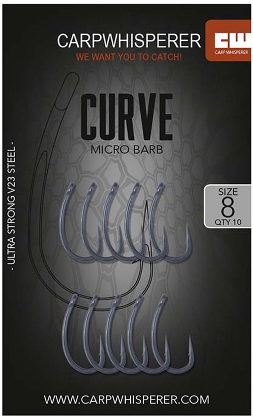 Carp Whisperer - Curve Haak - 10 stuks - Haak Maat: 4 - Barbless