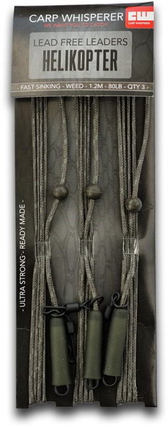 Carp Whisperer - Helikopter Leaders - 3 stuks - Weed van Merkloos