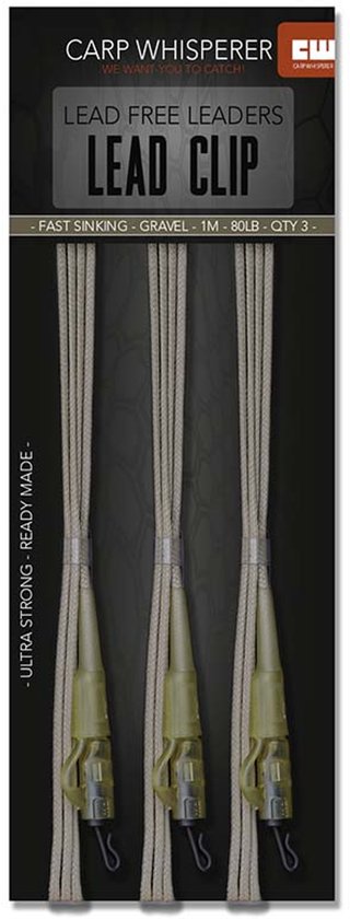 Carp Whisperer - Lead Clip leaders - 3 stuks - Gravel van Merkloos