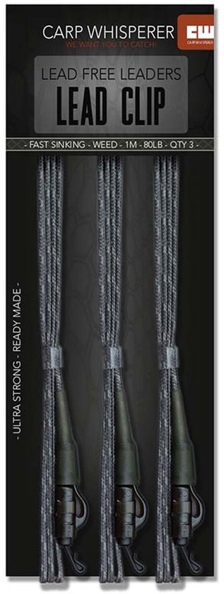 Carp Whisperer - Lead Clip leaders - 3 stuks - Weed van PB Products