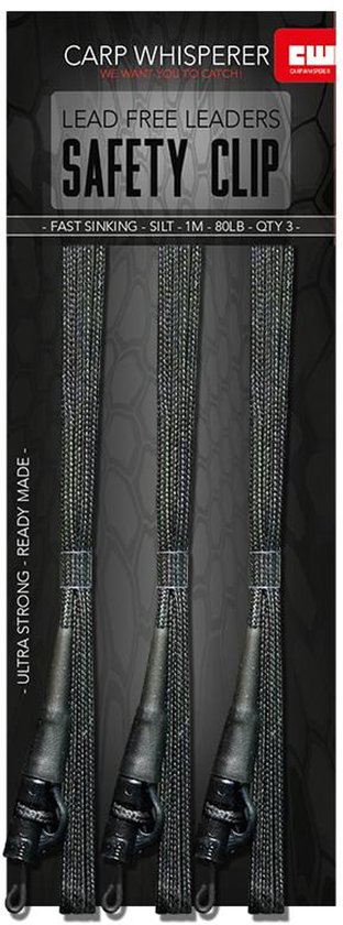 Carp Whisperer - Safety Clip Leaders - 3 stuks - Silt van Carp Whisperer