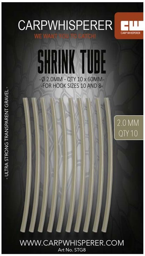 Carp Whisperer - Shrink Tube - Haak maat: 8 - 10 stuks - Gravel - van Merkloos