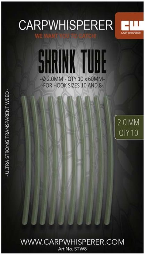 Carp Whisperer - Shrink Tube - Haak maat: 8 - 10 stuks - Weed van Merkloos