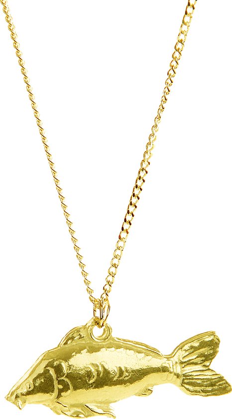 Carpa Realista Hanger Spiegelkarper Goud + Ketting 50 cm (Heren) 3D Karper Karperketting Valentijn