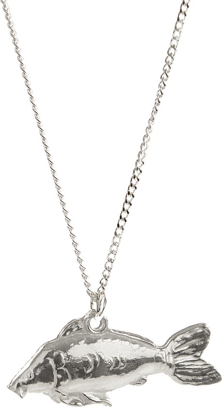 Carpa Realista Hanger Spiegelkarper Zilver + Ketting 45 cm (Dames) 3D Karper Karperketting Vissen