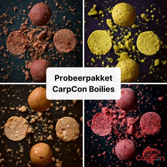 CarpCon Boilies proefpakket - 4 soorten 200g - 18/20mm - karper aas van Merkloos