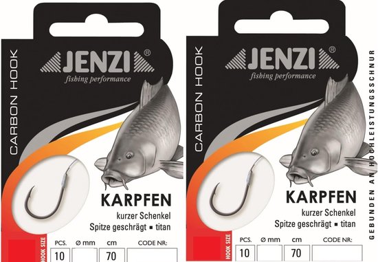 Carphaken set 20 stuks - maat 4 - gebonden haken - ideaal voor karpervissen - ShopVlot