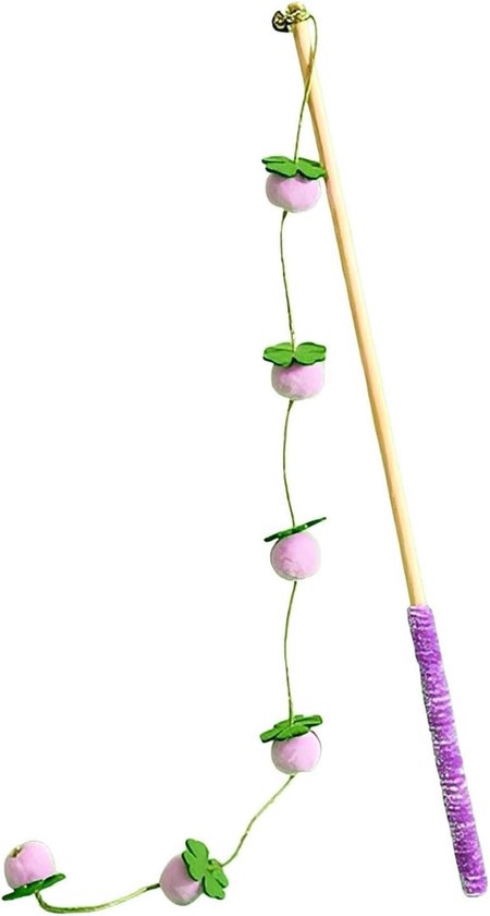 Cat Wand Toy - 15.75in Caт Pole Toy - Interactive Cat Teaser Wand For Kittens And Indoor Cats, Durable Cotton Rope Stick With Non-slip Handle, Stimulates Hunting Instincts, 17g Lightweight