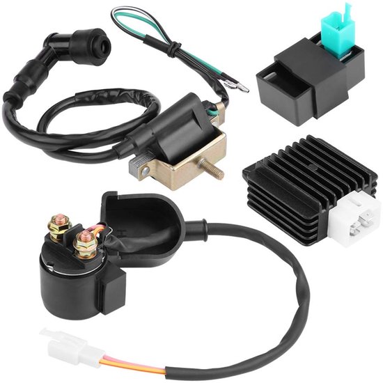 CDI-Box voor ATV en Quad met Ontstekingsspoel, Regulator Rectifier en Startrelais voor 50cc tot 110cc voertuigen