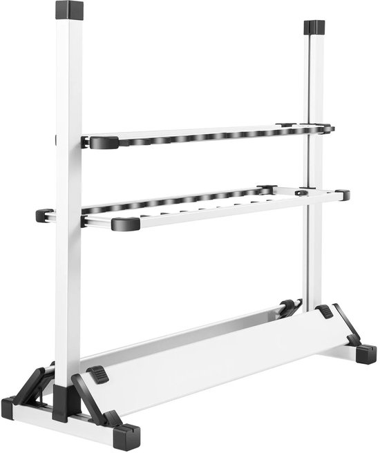 Cellista Hengelrek 24 Slots - Hengelhouder Visrek - Vrijstaande Hengel Display Standaard - Aluminium - Duurzaam Opbergrek voor Visuitrusting