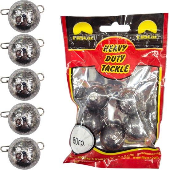 Cheburashka Lood Set 5 x 80g - Jigkoppen - Drop Shot Lood met Pen