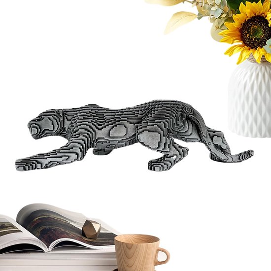 Cheetah Standbeeld - Hars Luipaard Kunst Decoratieve Sculptuur, Cheetah Tafelblad Standbeeld Ornament voor Boekenplank Tafel Keuken Slaapkamer Woonkamer Kast