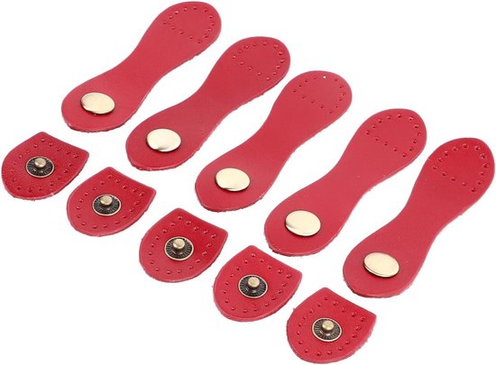 CHICIRIS Premium Leather Lip Closure for Handbags, Purses, 5 Set Leather Snap Buckles for Formal Scenes