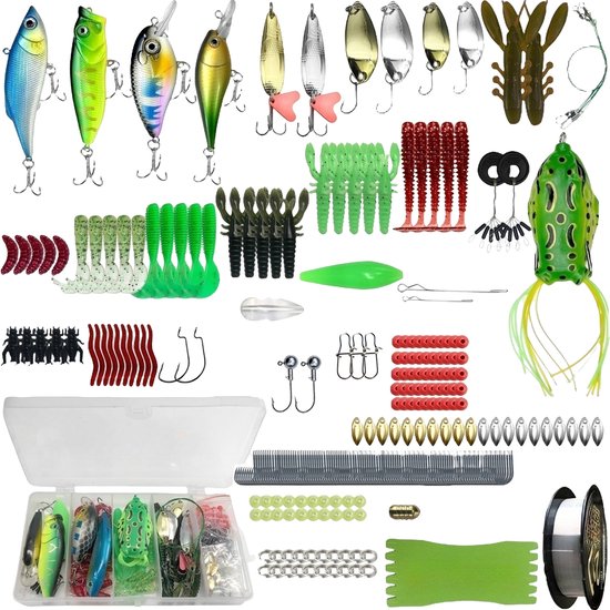 CHIWIN Kunstaas Set Roofvis 285-delig Viskoffer - Kunstaas Forel - Kunstaas Wormen met Tacklebox - met Glow - Inclusief Hengelaccessoires - Voor Zoet & Zout Water van CHIWIN