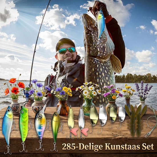 CHIWIN Plug Kunstaas Set 285 Delig – Visaccessoires Met Opbergdoos Voor Roofvissen van Merkloos