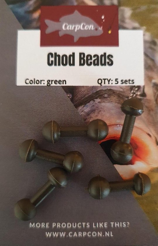 Chod/Heli Beads - Green - 5 stuks - Helikopter Rig kralen - Heli Leader Beads van Avid Carp