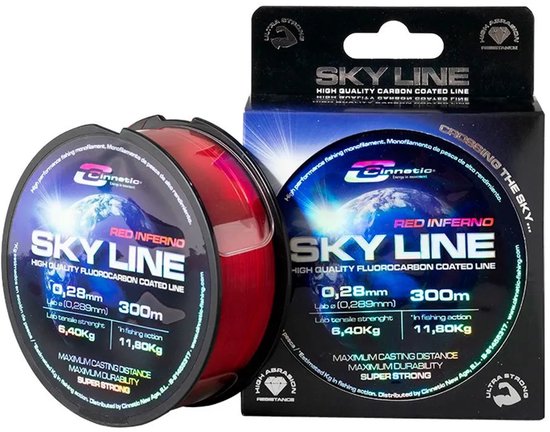 Cinnetic Sky Monofilament 300 M Rood 0.180 mm van Merkloos