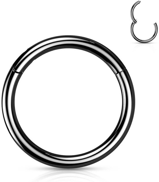 Clicker ring piercing segmentring zilver helix, tragus, oor, neusring, septum 6, 8, 10 mm