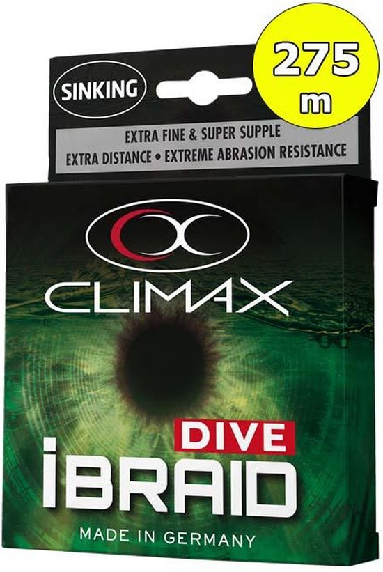 Climax IBraid Dive Olive 275 m 7,5 kg 0,15 mm van Merkloos