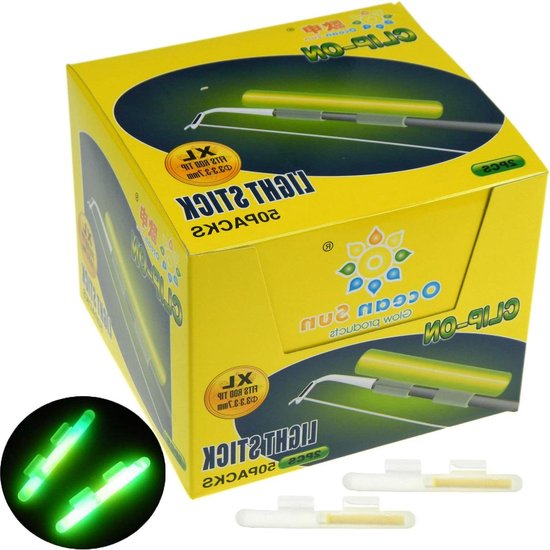 Clip On Fishing Glow Sticks voor Rod Tip - Hengel Lights Night - Hengel Light Glow Sticks Maat M L XL 50Packs van FineInno