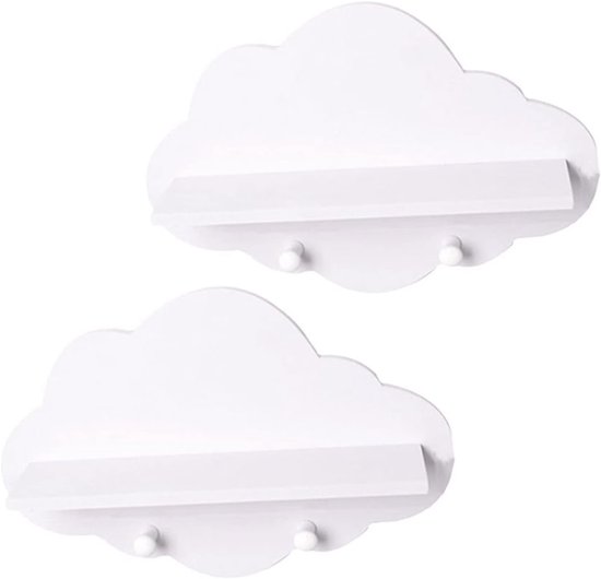 Cloud Shelf Opbergplank 2 Stuks Houten Zwevende Planken Boekenplank Voor Babykamer Keuken Badkamer Muur