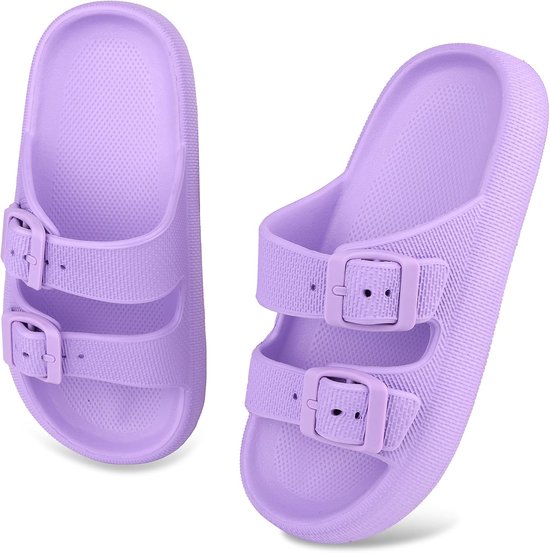 Cloud Slides voor jongens en meisjes, verstelbare dubbele gesp, EVA-sandalen, zomerkussen, pantoffels, douche, strand, zwembad, schuiver