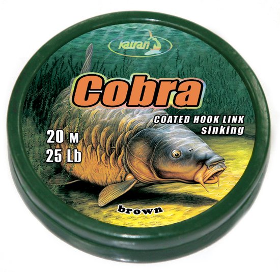 Coated braided hook links COBRA 25Lb 20m van PB Products
